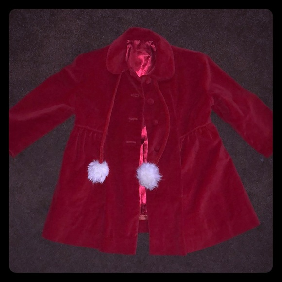 girls red dress coat